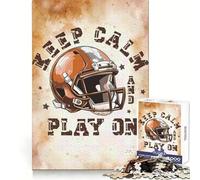 Keep Calm And Play On Football 1000 Piece Jigsaw Puzzles for Adults Unwind Game Snug Cut Playful Challenge Wall Accent (38x52cm)
