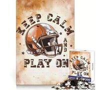 Keep Calm And Play On Football 1000 Piece Jigsaw Puzzles for Teenagers Brain Think Snug Connection Real Challenge Christmas Idea (50x75cm)