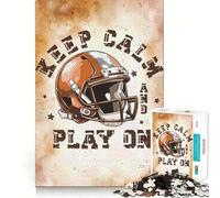 Keep Calm And Play On Football 1000 Piece Jigsaw Puzzles for Teenagers Brain Think Snug Connection Real Challenge Christmas Idea (50x75cm)