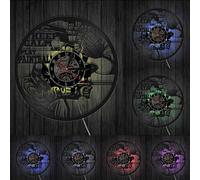 Keep Calm And Play Paintball Paintball Motivational Quote Wall Decor Wall Clock Vinyl Record Wall Clock Team Play Sports Gift With LED