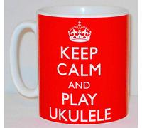 Keep Calm And Play Ukulele Ceramic Mug Funny Novelty Gift