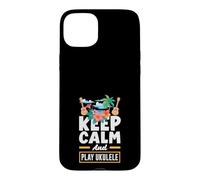 Keep Calm And Play Ukulele Tropical Beach Palm Tree Case for iPhone 15 Plus