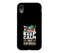 Keep Calm And Play Ukulele Tropical Beach Palm Tree Case for iPhone XR
