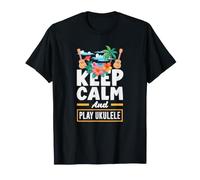 Keep Calm and Play Ukulele Tropical Beach Palm Tree T-Shirt