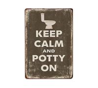Keep Calm And Potty On Metal Tin Sign Vintage Garden Bedroom Cafe Bar Man Cave Home Wall Decor Metal Poster 8x12 in