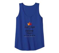 Keep Calm and Prevent Falls: Autumn Safety Reminder Tank Top, Women, Royal Blue, S
