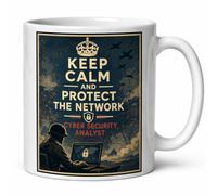 Keep Calm and Protect The Network Cyber Security Analyst Ceramic Cup Gift Mug