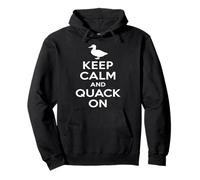 Keep Calm And Quack On Funny Duck Lover Pun Motivational Pullover Hoodie
