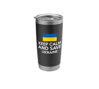 Keep Calm and Save Ukraine Support Ukrainian Peace Love Stainless Steel Insulated Tumbler