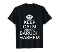 Keep Calm and Say Baruch Hashem Hebrew Jewish Faith in God Value Graphic T-Shirt