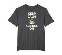 Keep Calm and Science On - Science Teachers Chemistry Lab T-Shirt, Men's Big and Tall, Dark Heather Grey, 4X Tall
