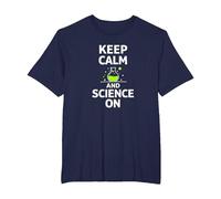 Keep Calm and Science On - Science Teachers Chemistry Lab T-Shirt, Men's Big and Tall, Navy, 4X Tall