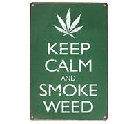 Keep Calm And Smoke Weed Vintage Metal Sign 8x12 Inch