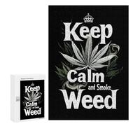Keep Calm And Smoke Weeds Wood Puzzles for Adults And Family Vertical Version Game Interesting Creative Gift Wooden Jigsaw Puzzle