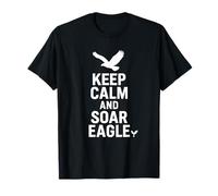 Keep Calm and Soar Eagle Motivational Bold Graphic T-Shirt
