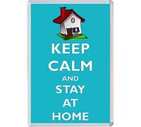 Keep Calm and Stay at Home - Fridge Magnet 96 x 67 mm Jumbo Size