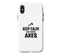 Keep Calm and Throw Axes Lumberjack Axe Throwing Dad Shirt Case for iPhone X/XS