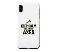 Keep Calm and Throw Axes Lumberjack Axe Throwing Dad Shirt Case for iPhone XS Max