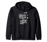 Keep Calm And Throw Darts Funny Dart Player Zip Hoodie