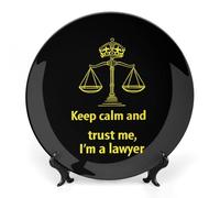 Keep Calm and Trust Me I Am A Lawyer Bone China Decorative Plates for Display Ceramic Ornament for Wall Decor Festival Wedding Gift