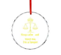 Keep Calm And Trust Me I Am A Lawyer Decorative Christmas Hanging Ornaments for Xmas Tree Personalized Glass Pendant Party Wedding Supplies