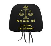 Keep Calm And Trust Me I Am A Lawyer Funny Car Headrest Covers Head Rest Protector for Auto Front Seat Universal Interior Accessories 2 PCS