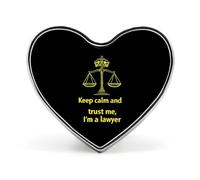 Keep Calm And Trust Me I Am A Lawyer Heart Badge Pin Metal Reel Pins Memorial Brooch Button Lapel Pins for Backpack Wedding