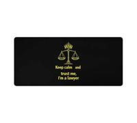 Keep Calm And Trust Me I Am A Lawyer Rectangular Non-Slip Mouse Pads Rubber Base Desk Mat for Home Office 40x90cm
