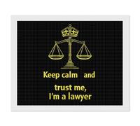 Keep Calm and Trust Me I Am A Lawyer Square Diamond Art Kits for Adults 5D DIY Full Drill Painting Gems Wall Arts and Crafts 16"x20"
