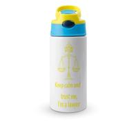 Keep Calm and Trust Me I Am A Lawyer Water Bottle with Straw and Handle and Pop-Up Spout Cover Leak-Proof Stainless Steel Travel Cup
