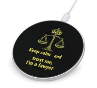 Keep Calm And Trust Me I Am A Lawyer Wireless Charger with USB Cable Portable Wireless Charging Pad Compatible with iPhone Galaxy Series
