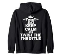 Keep Calm And Twist The Throttle Motorcycle Rider Zip Hoodie