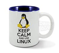 Keep Calm and use Linux, IT Technician, Geek, Programmer, Coding, Network Engineer, Gift idea, Blue Inside, Ceramic Mug, Cup