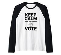 Keep Calm and Vote Inspirational Election Day Design Raglan Baseball Tee