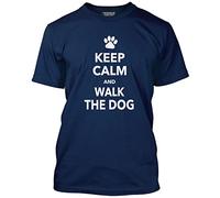 Keep Calm and Walk The Dog Men's Unisex T-Shirt - Navy Small