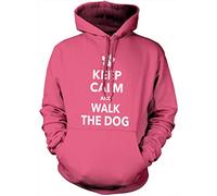 Keep Calm and Walk The Dog Unisex Hoodie - Pink Large