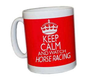 Keep Calm and Watch Horse Racing (RED) Mug