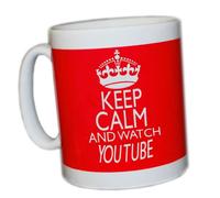 KEEP CALM AND WATCH YOUTUBE (RED) MUG