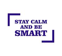 Keep Calm be Smart Positive Vibes Qoutes Lettering Typography Clip Art Lettering Decals 57.6x92cm Multiple Size Options DarkBlue