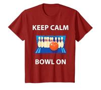 Keep Calm Bowl On ' Men & Women Players ' Ten Pin Bowling T-Shirt