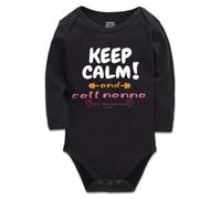 Keep Calm & Call Nanna Funny Cute Infant Creeper, One-Piece Baby Bodysuit Jumpsuit Newborn Clothes 9-12 Months Black