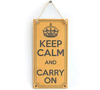 Keep Calm Carry On Hanging Sign Classic Home Wall Decor Gift