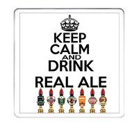 KEEP CALM COASTER, KEEP CALM AND DRINK REAL ALE, The perfect place for a beer drinker to park his tea or coffee mug. This Can Be Personalised
