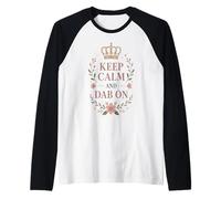 Keep Calm Dab On Funny Dance Floral Meme Raglan Baseball Tee