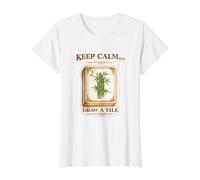 Keep Calm Draw A Tile Funny Mahjong Graphic Value Graphic T-Shirt, Women, White, M