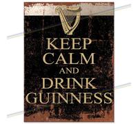 Keep Calm Drink Guinness Funny Metal Bar Sign | Retro Pub Plaque (20x15cm) | Vintage Wall Decor Man Cave Garden Shed Accessories Novelty Gift UK Decor 30th 40th 50th 60th birthday