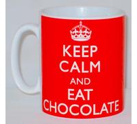 Keep Calm & Eat Chocolate Ceramic Mug Funny Chocoholic Gift