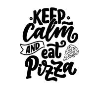 Keep Calm Eat Pizza Quote Pizzeria Italian Restaurant Mural and Wall Vinyl Decal 34x43cm Multiple Size Options Black
