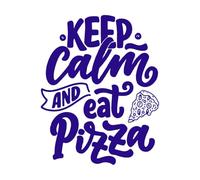 Keep Calm Eat Pizza Quote Pizzeria Italian Restaurant Mural and Wall Vinyl Decal 68x86.1cm It Won't Fall Off DarkBlue