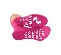 Keep Calm Get this Baby Out Sole Design HOT PINK Mum to Be Socks Ladies Size UK 3.5-7.5